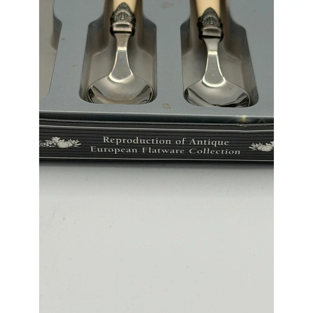Vintage Demitasse Spoon Set 4pc Italy 18/10 Stainless Steel Napoleon Handle